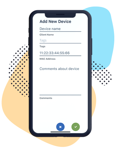 Adding a new device screen